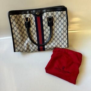 Vintage Gucci Sherry Line Accessory Collection Handbag - Navy